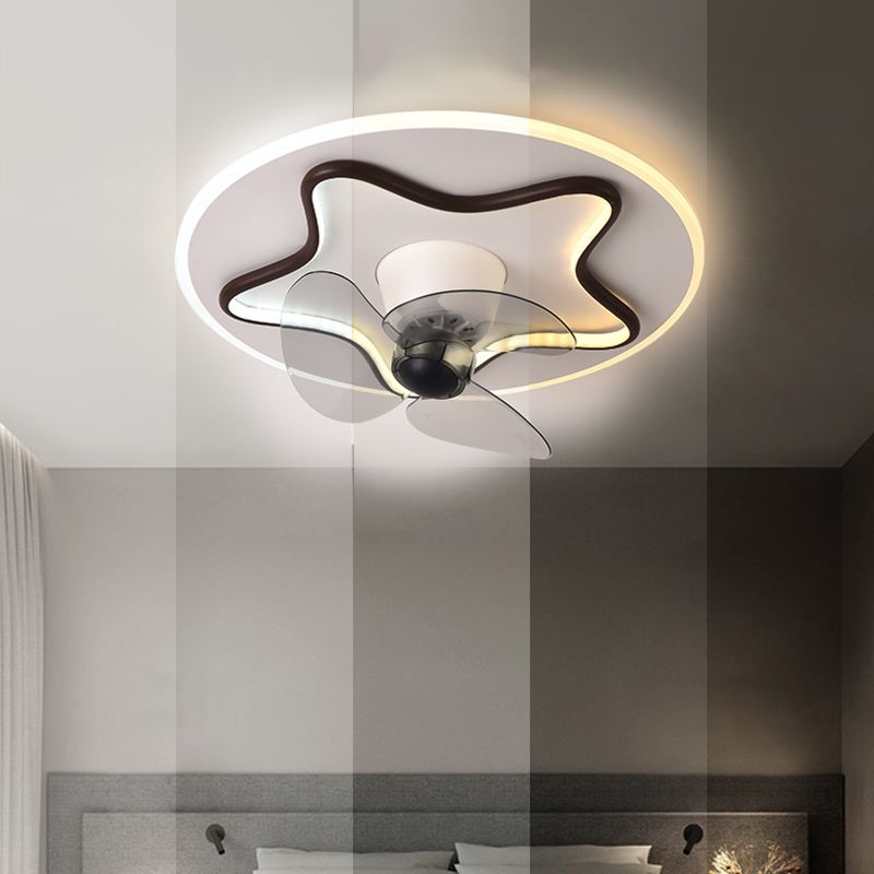 Geometric Shape Metal Ceiling Fans Modern 2-Lights Ceiling Fan Lamp Fixture