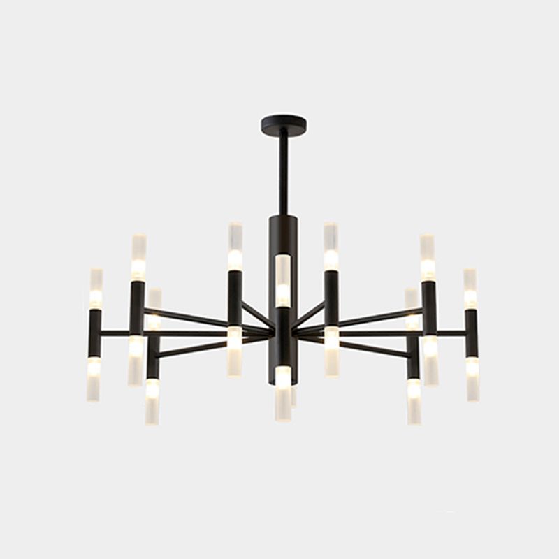 Radial Shaped Living Room Ceiling Lighting Metallic Postmodern LED Chandelier Light Fixture