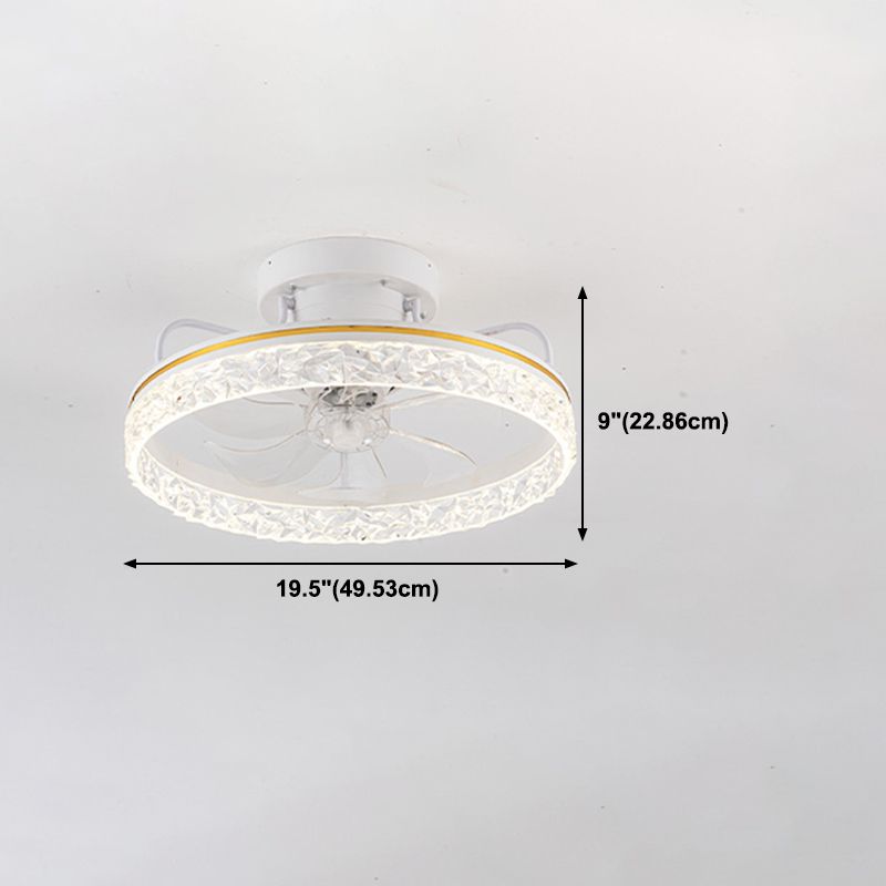 Metal Geometric Ceiling Fan Light Modern Style 1 Light LED Flush Light