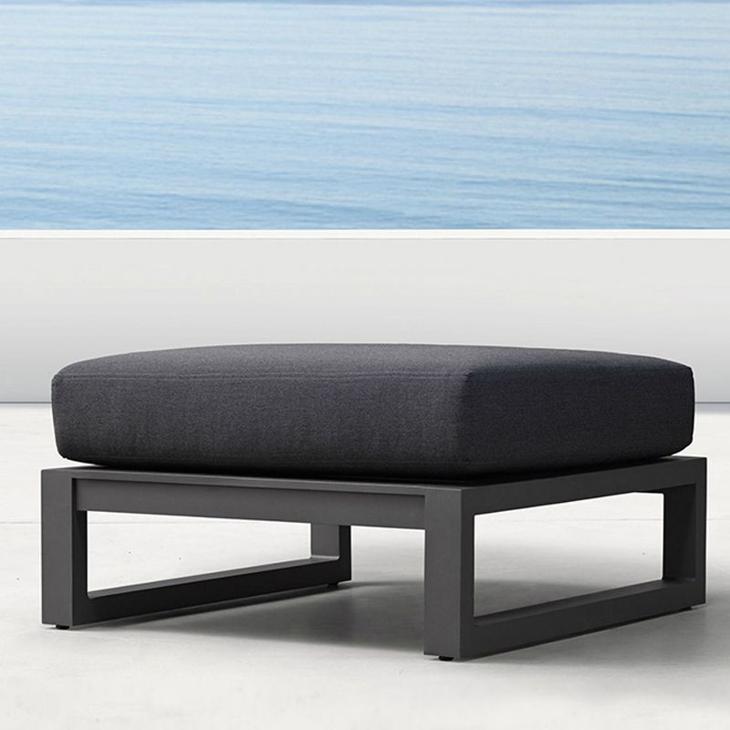 Modern & Contemporary Outdoor Loveseat Fabric Cushion Black Gray Water Resistant