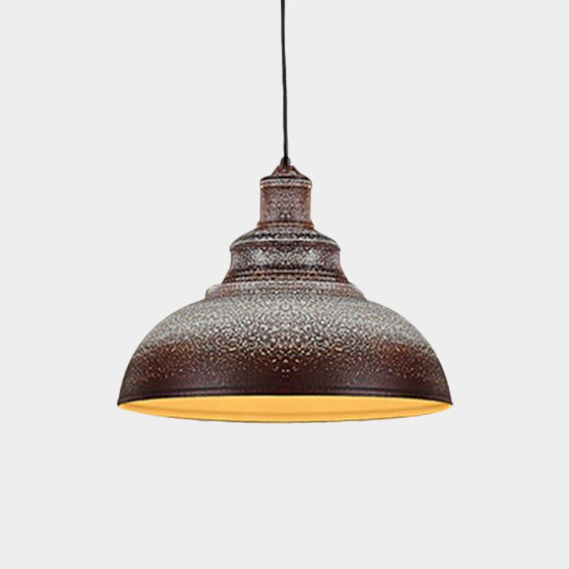 Blauw/roest 1 kop plafondverlichting verouderde metalen schuurpoelie hanger lamp voor eetkamer