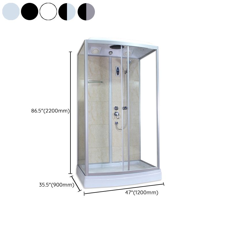 Corner Framed Shower Stall Single Sliding Tempered Glass Shower Stall