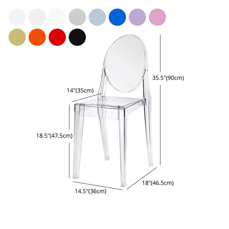 Modern Stackable Plastic Chair King Louis Back Side Chair for Dining Room