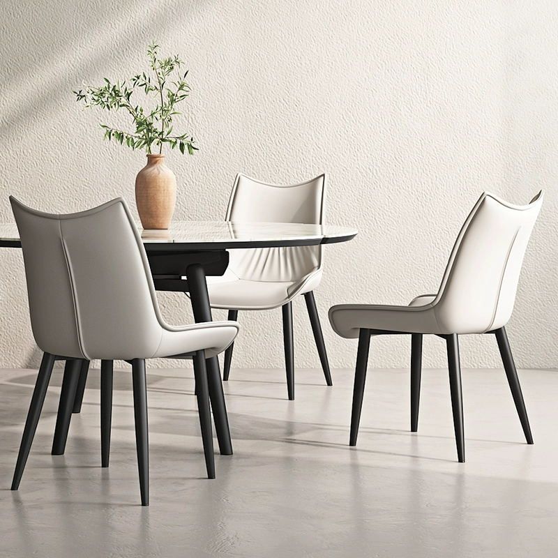 Contemporary Style Leather Dining Side Chair for Living Room