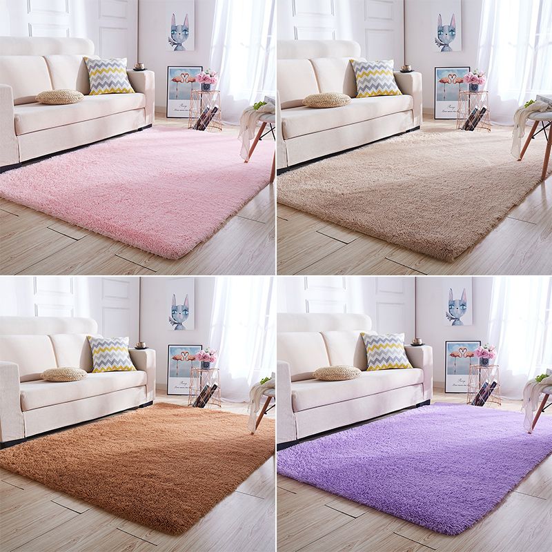 Tapis de zone de maison multicolore Nordique Plain Machine Fluffy Machine Washable Tacons antidérapant Rat de support avec garniture tressée