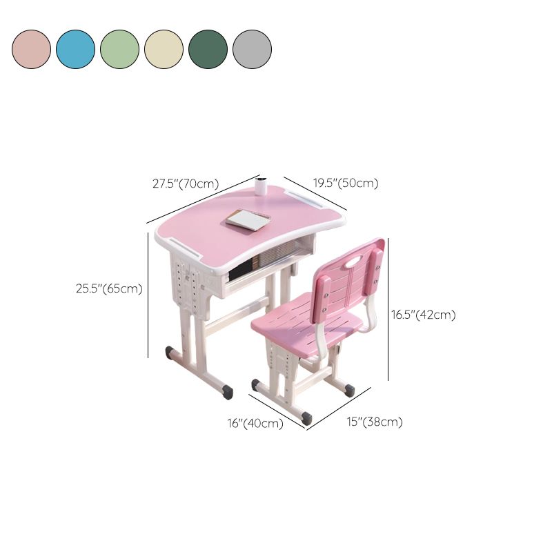 Adjustable School Kids Desk Writing Desk Kids Desk and Chair with Hutch