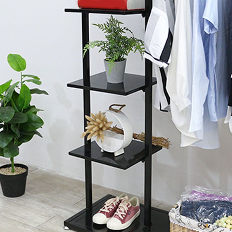 Contemporary Hall Stand with Clothes Rail Storage Shelves Coat Hanger