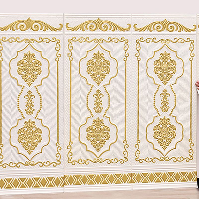 3D Embossed Wall Paneling Glam Style Waterproof Wall Paneling for Living Room