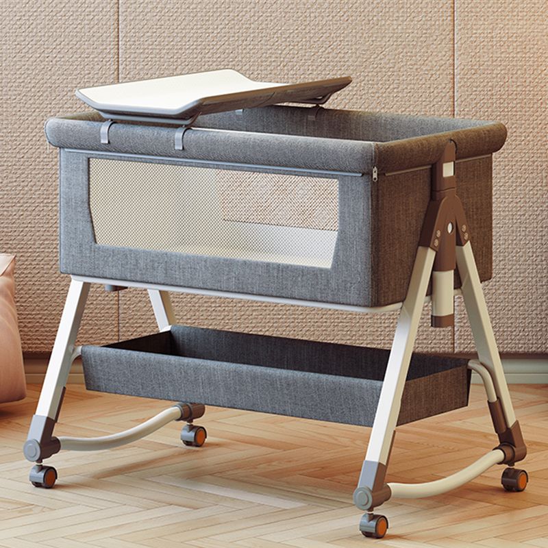 Industrial Nursery Crib in Metal with Guardrail Folding Crib