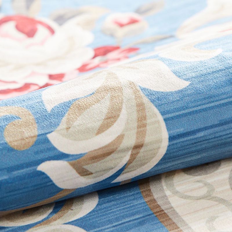 Navy Traditionelle Fläche Teppichmedaillon Muster Polyester Fläche Teppichfleckfest -Widerstandsteppich für Wohnkultur