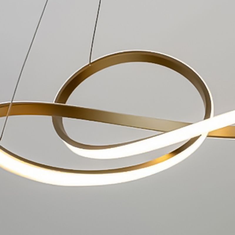 Chandeliers modernes pour le dispositif d'éclairage en suspension en spirale avec une teinte acrylique