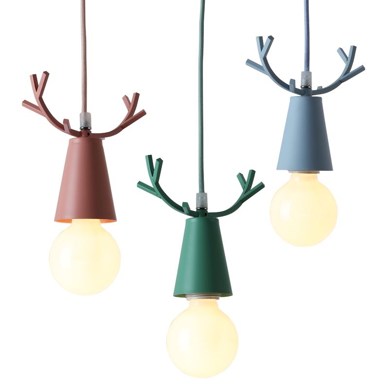 Antlers Metal Hanging Light Fixtures Modern Shop Pendant Light with 1 Light