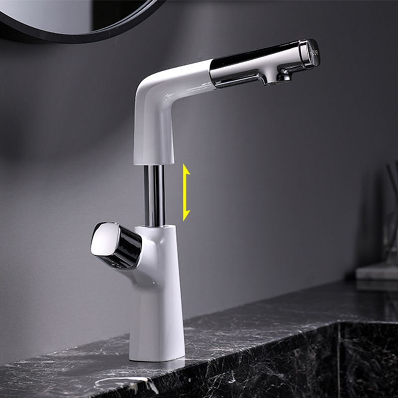 Contemporary Vessel Faucet Pull-out Faucet with One Knob Handle