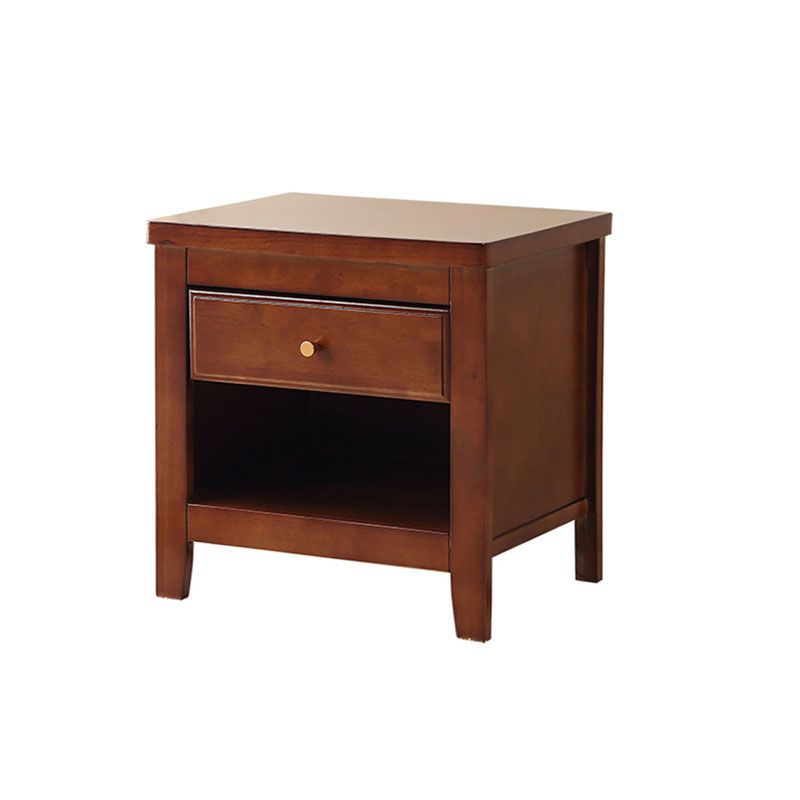 Modern Bed Nightstand Drawers Included Rubber Wood Night Table for Bedroom