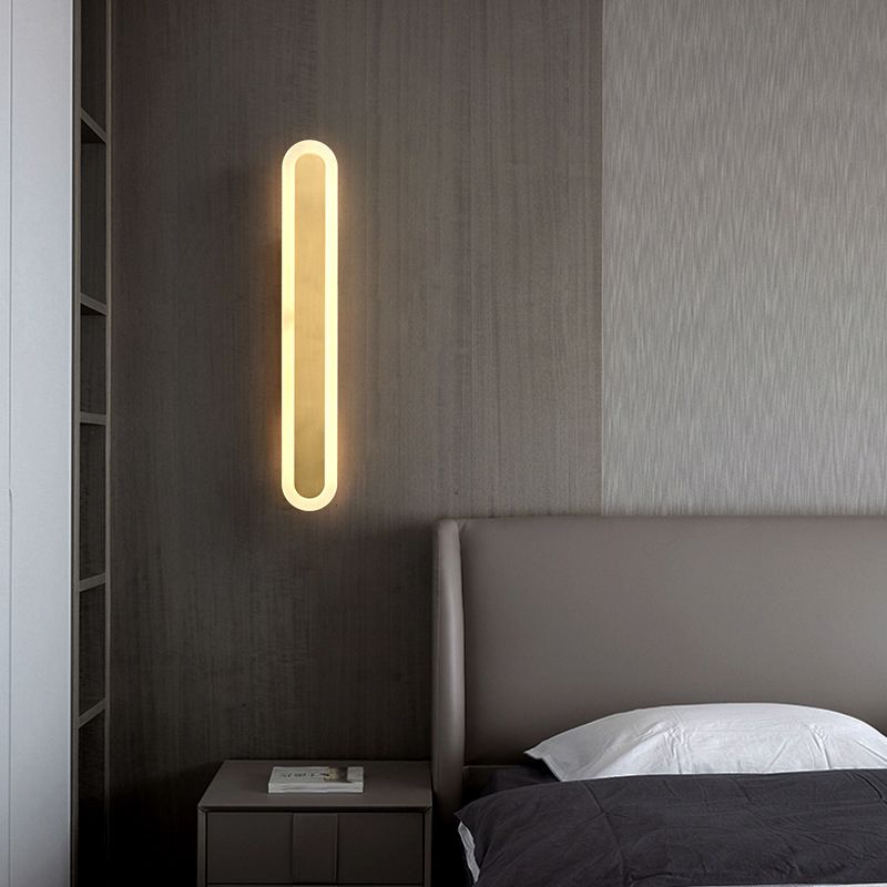 Contemporary LED Mirror Lamp Metal Indoor Vanity Lighting in Gold