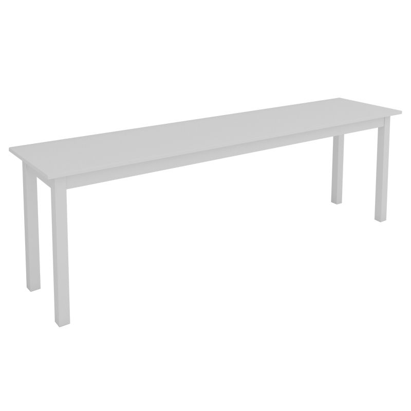 Modern Rectangular Writing Desk White Solid Wood Parsons Office Desk for Home