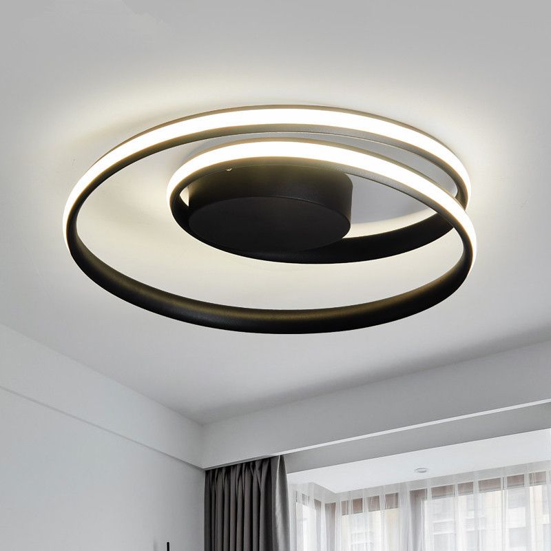 Modern Minimalist Indoor LED Ceiling Light Aluminium Linear Flush Mount with Silicone Shade