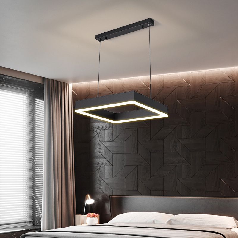 Modern Minimalist Style Squared Ceiling Pendant Light Acrylic Hanging Lamps for Living Room