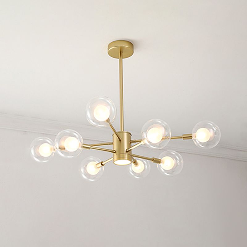 Nordic moderne en verre transparent des luminaires suspendus Spoutnik Chandelier pour le salon