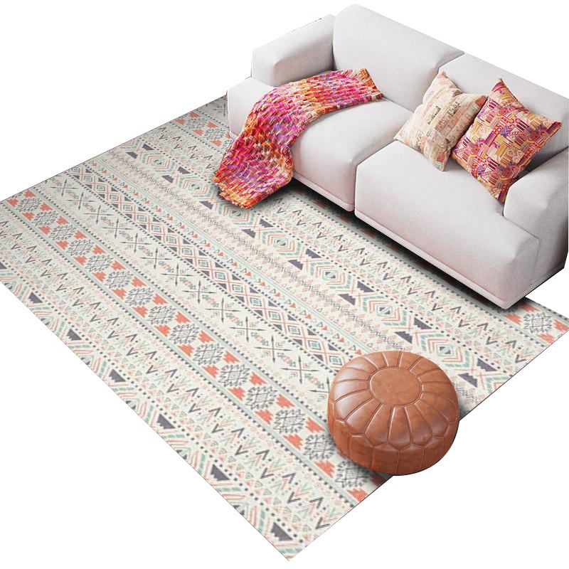 Tapis classique du sud-ouest de motif tribal tapis résistant aux taches en polyester pour décoration domestique