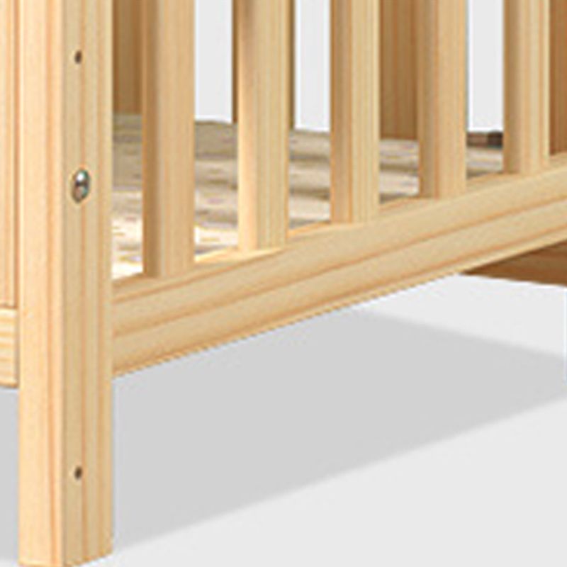 Modern Solid Wood Nursery Crib Guardrail Baby Crib with Storage