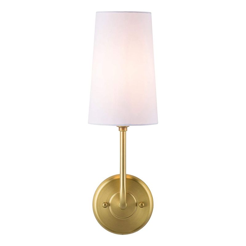 Modern Metal Wall Sconce Cone Shape Vanity Lamp with Fabric Shade