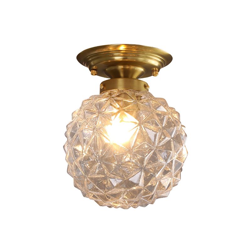 Sphere Shape Flush Light Modern Style Glass 1 Light Flush Ceiling Light for Living Room