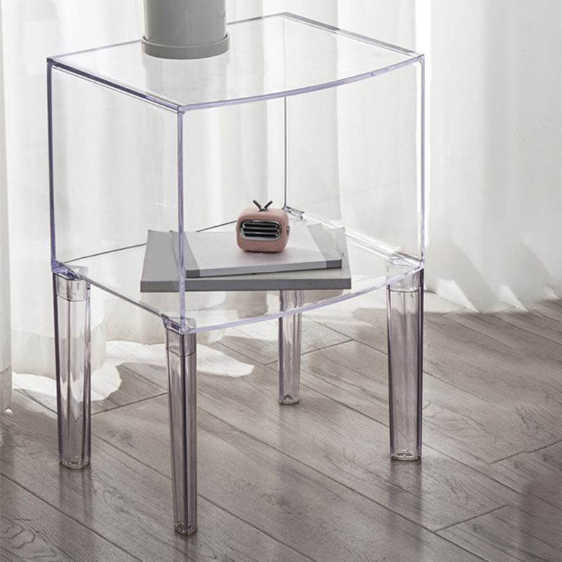 Modern Bed Cabinet Acrylic Open Storage Legs Included Bed Nightstand