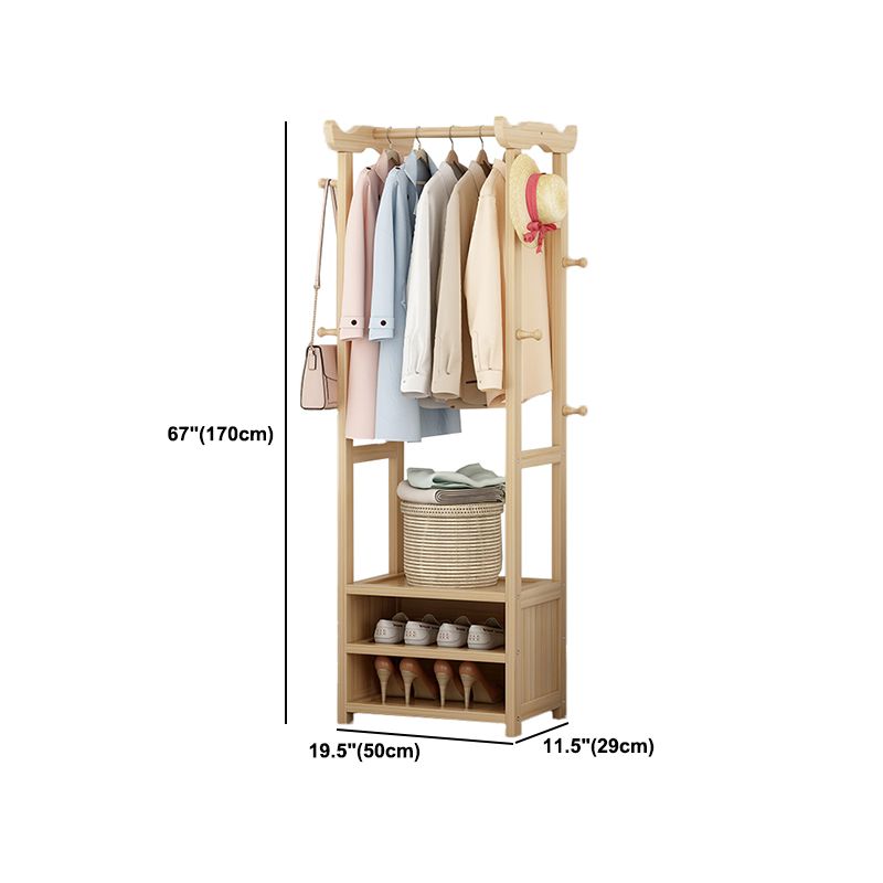 Entryway Kit Hall Tree Drawer Hooks in Burlywood Engineered Wood Coat Hanger