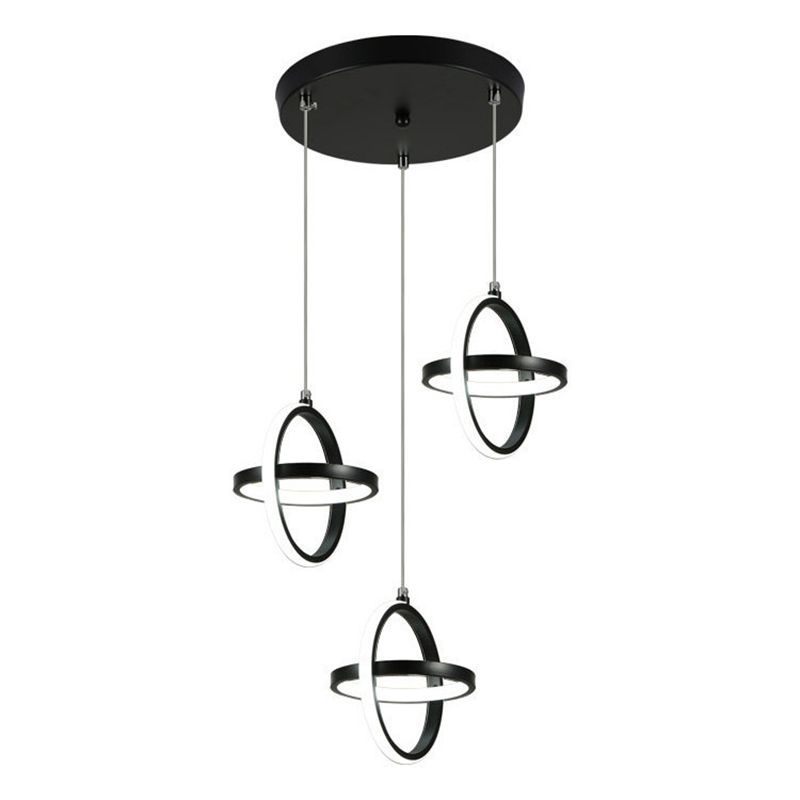 Nordic Style Aluminum Pendant Light Geometric LED Hanging Pendant for Bedroom