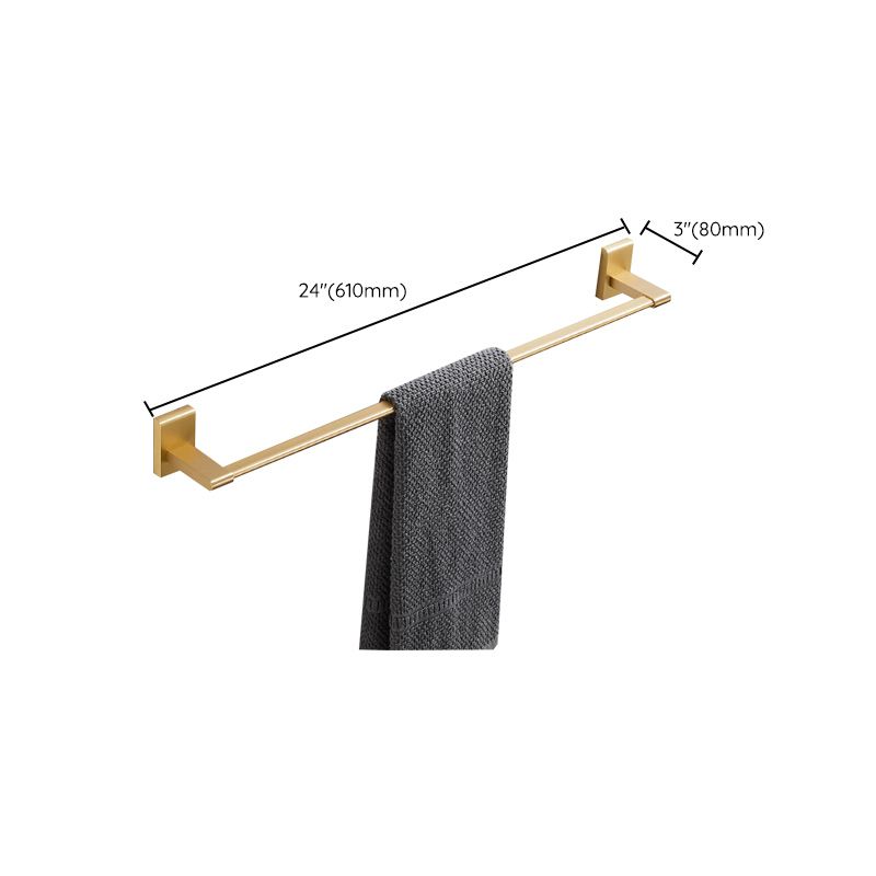 Golden Modern 5-Piece Bathroom Accessory Set Brushed Brass Towel Bar/Paper Holder