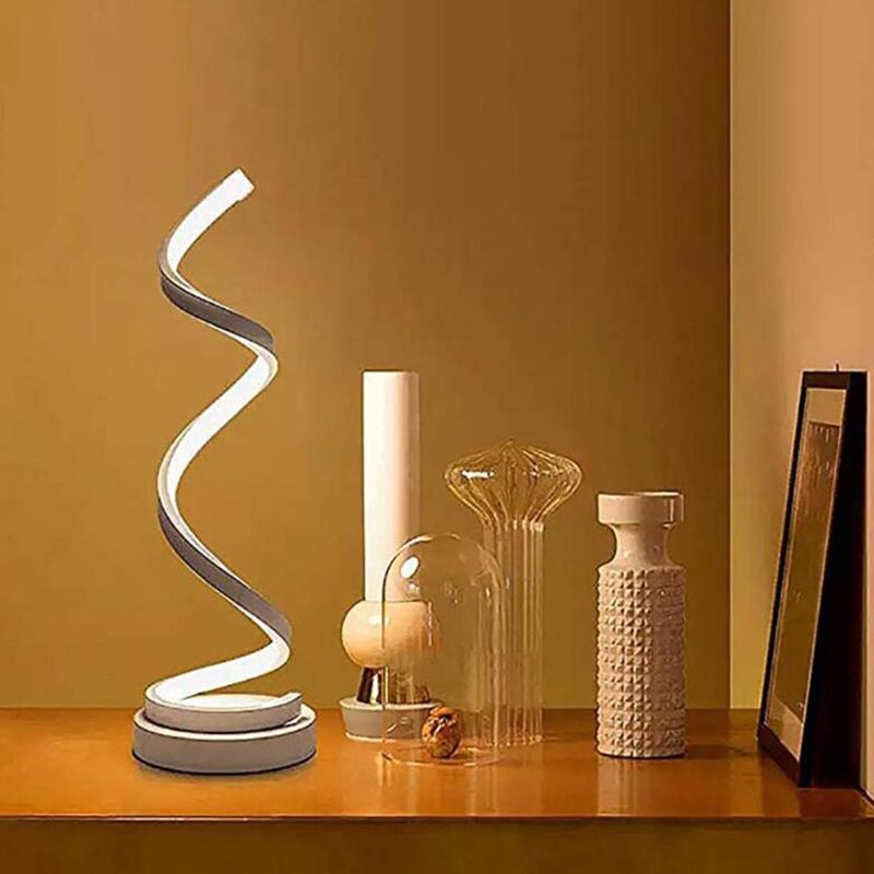 Modern Minimalist Style Spiral LED Table Lamp Aluminum Table Light for Bedroom