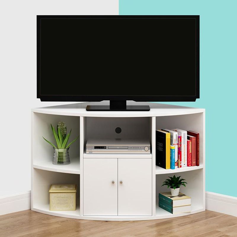 Engineered Wood Corner TV Stand Modern Style TV Cabinet with Doors