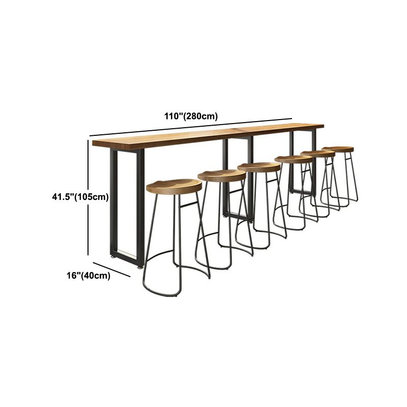 Pine Wood Bar Dining Table Modern Rectangle Bar Table for Milk Tea Shop