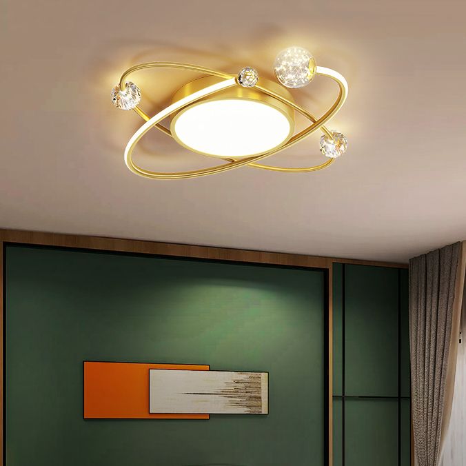 Geometry Shape Ceiling Fixtures Modern Style Metal 3 Light Ceiling Mounted Lights