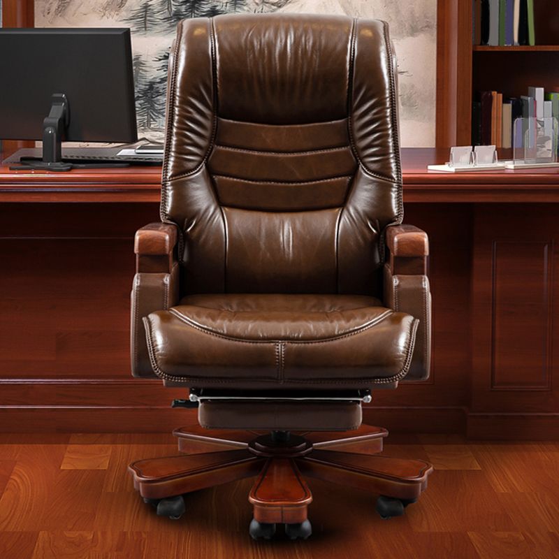 Modern Office Chair Leather Adjustable Seat Height Slide Chair with Wheels