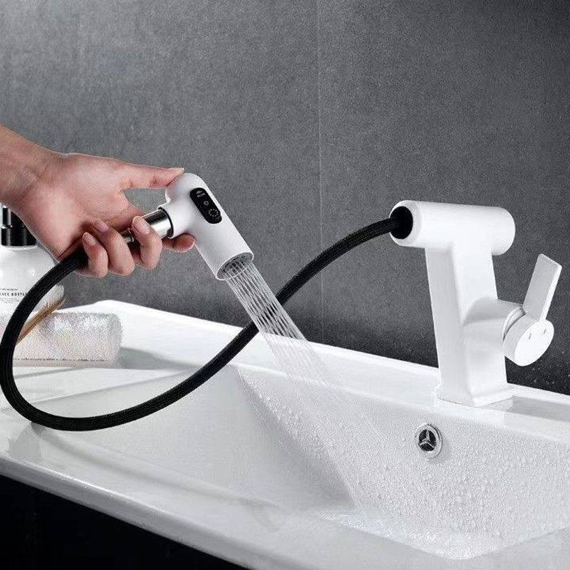 Contemporary Vessel Faucet Swivel Spout Faucet with One Lever Handle