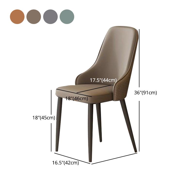 Contemporary Modern Metal Indoor-Outdoor Side Chair Solid Back Chair