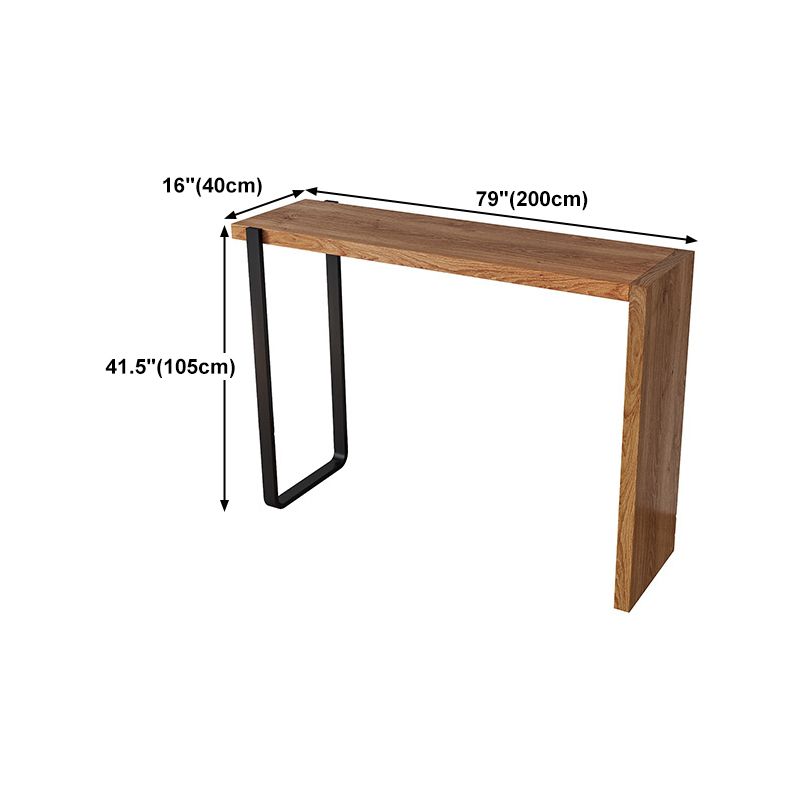 Rectangle Bar Dining Table Contemporary Wood Bar Table with Sled Base