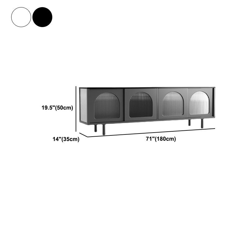 Modern Style TV Stand Stone Enclosed Storage TV Console with 4-Door