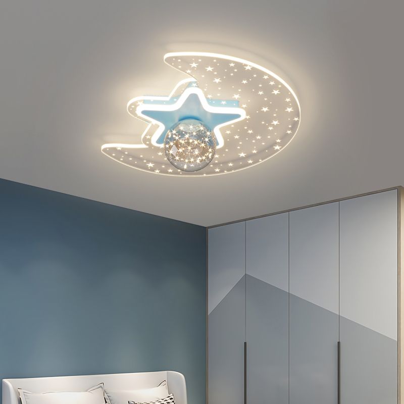 Metal Modern Flush Mount Geometric Shape Ceiling Light with Glass Shade for Living Room