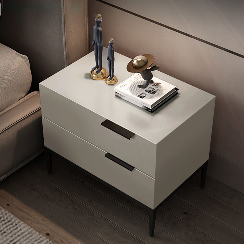 Modern Wooden Night Table White/Grey Drawer Storage Bed Nightstand