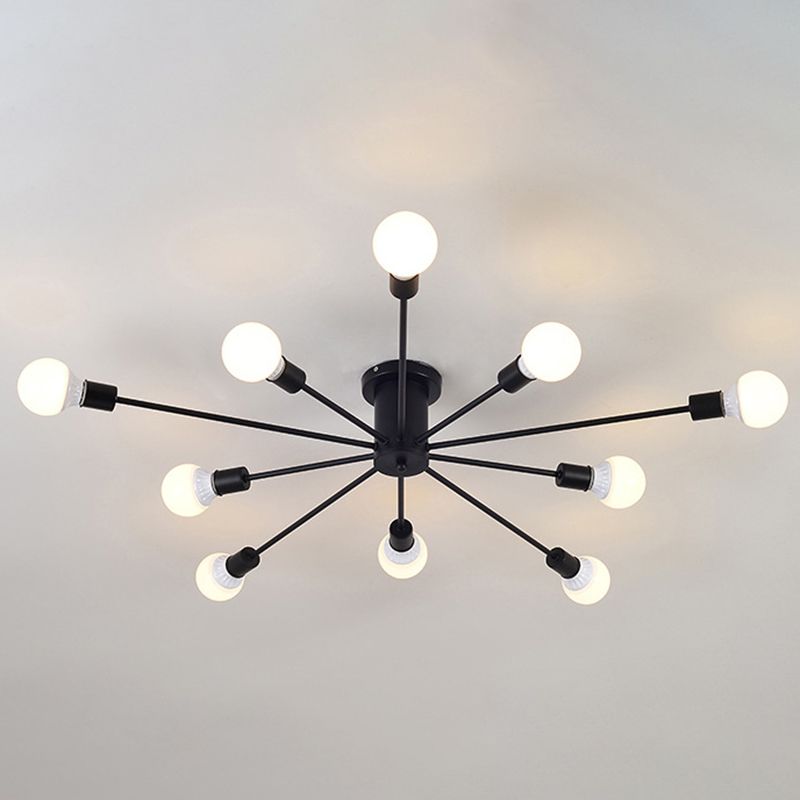 Modernism 8/10-Light Golden/Black/White Flush Mount Lighting Metal Ceiling Light