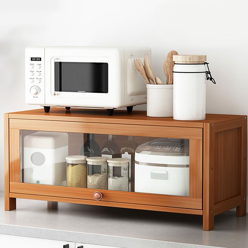 Brown Bamboo Kitchen Server Modern Dining Server for Living Room