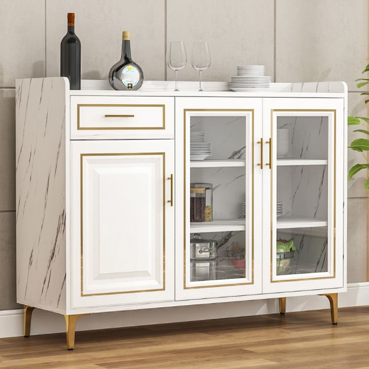 Modern Engineered Wood Sideboard Adjustable Shelves Kitchen Sideboard