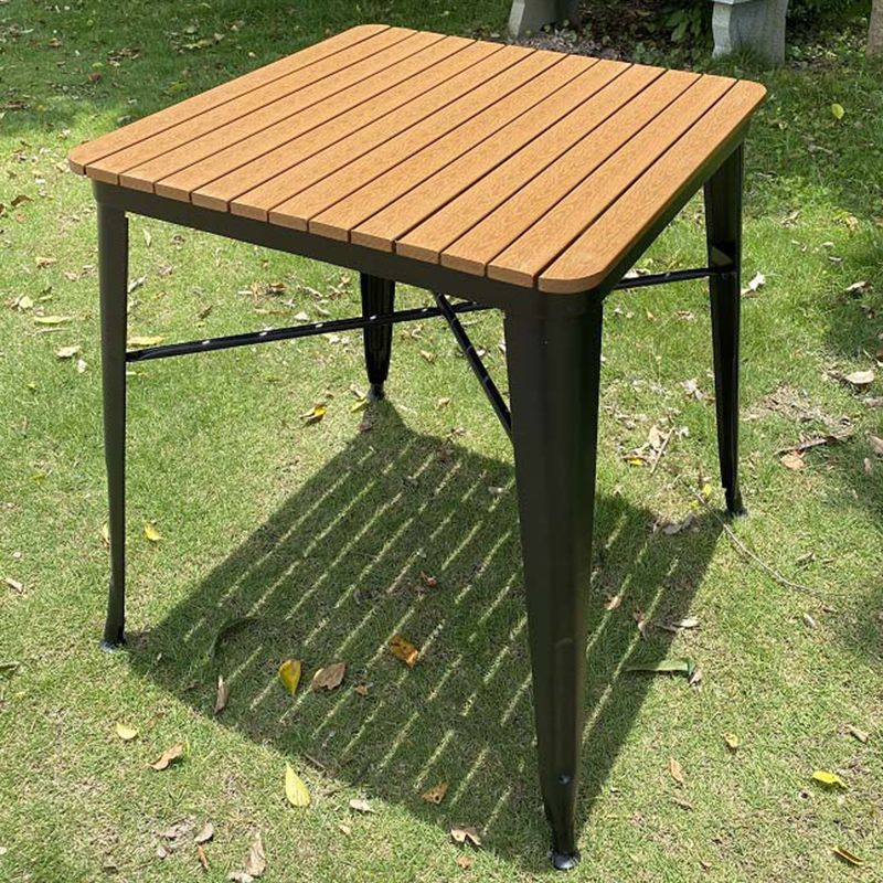 Modern Geometric Courtyard Table Artificial Wood Outdoor Table