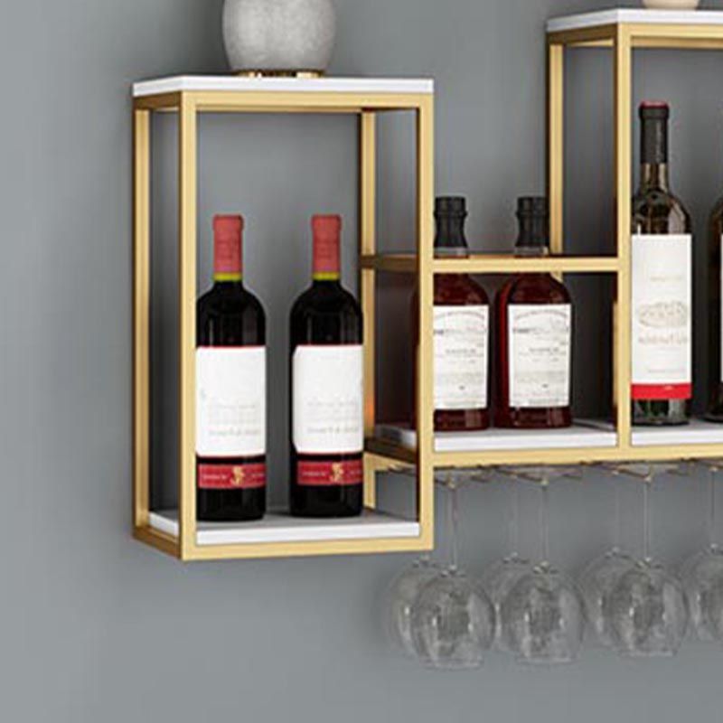 Metal Wall Mounted Wine Rack 7.8"W Wine Rack with  Stemware Holder