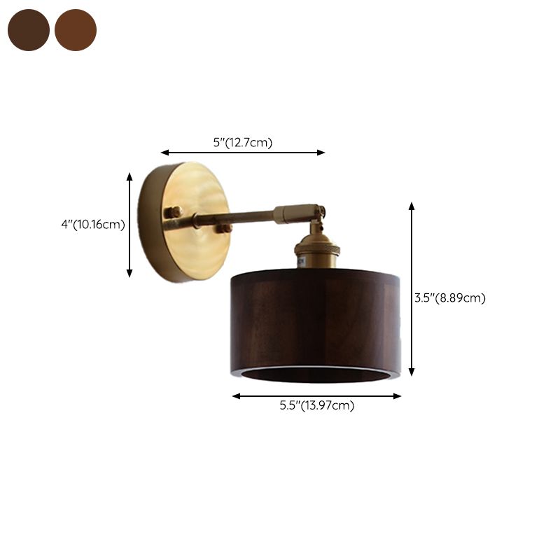 Modern Wall Light Fixture Wooden 1 Light Wall Light Sconce for Bedroom