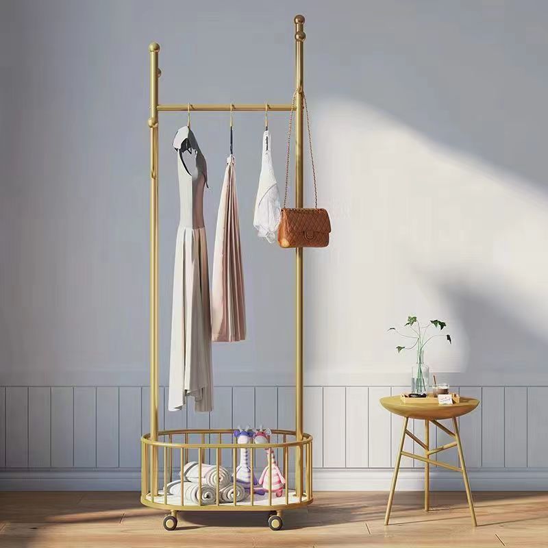 Gorgeous Bedroom Coat Rack Hooks Metal Coat Rack with Storage Basket