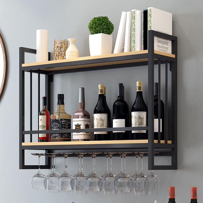 Metal Wall Mounted Wine Glass Stemware Rack Holder Industrial Wine Rack Kit